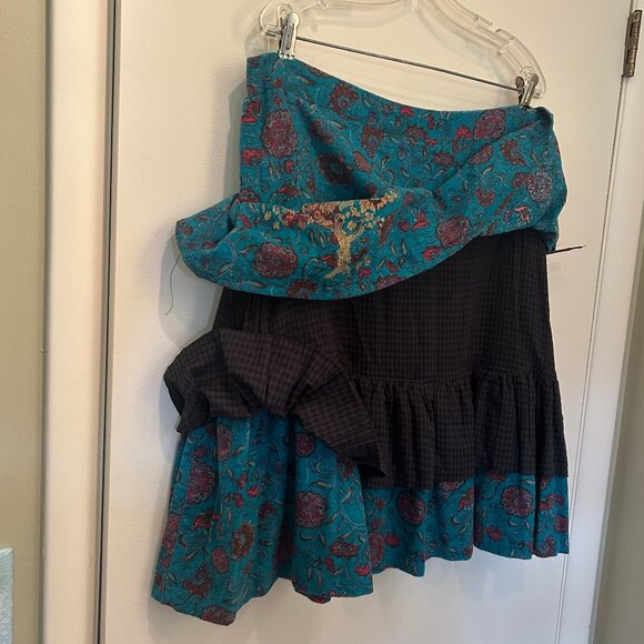 Ian Mosh [UK brand] layered flannel skirt, mixed-pattern lagenlook, sz 6 - Picture 5 of 14